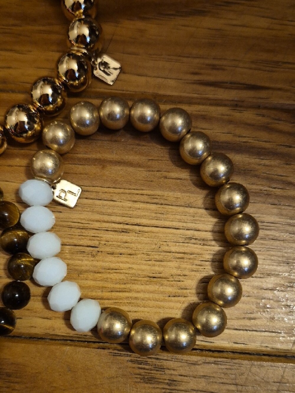 Park Lane Gold, Black, Brown and White Beaded Bracelet Set Plus Pearl Braclet - Picture 3 of 5